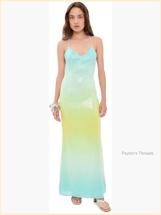 Dresses & Skirts - Sequin Maxi Dress with Adjustable Straps
